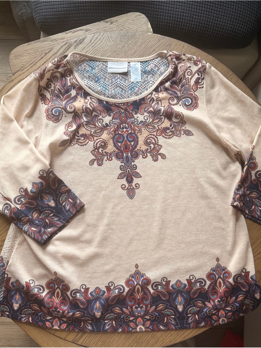 Alfred Dunner Paisley earthtones boho women’s top size xl